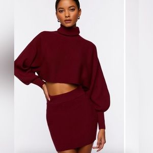 Ribbed sweater and mini skirt set NWT